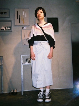 「note et silence （ノートエシロンス）のアイテム（スカート）」を使った、えぐちさん（レディース・162cm）の春コーディネート