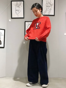 「caph（カーフ）のアイテム（パンツ）」を使った、えぐちさん（レディース・162cm）の冬コーディネート