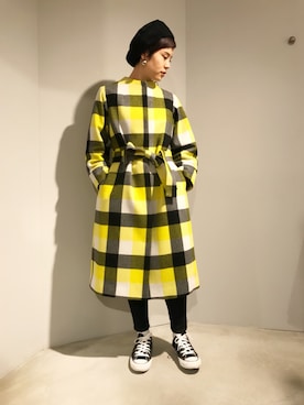 「アイテム（その他アウター、イエロー系）」を使った、えぐちさん（レディース・162cm）の秋コーディネート