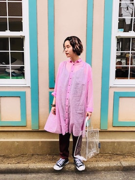 「アイテム（トートバッグ、その他）」を使った、えぐちさん（レディース・162cm）の春コーディネート