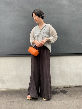 「アイテム（バングル/リストバンド）」を使った、えぐちさん（レディース・163cm）の夏コーディネート