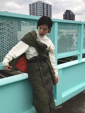 「ラップスカート」｜「アイテム（ブルゾン）」を使った、えぐちさん（レディース・162cm）の秋コーディネート