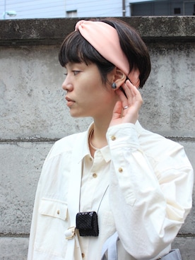 「アイテム（チョーカー）」を使った、えぐちさん（レディース・162cm）の春コーディネート