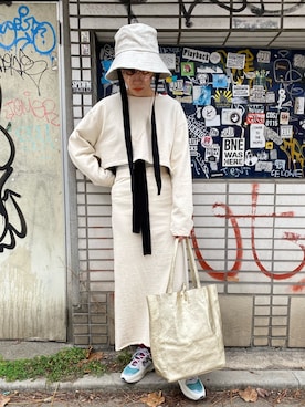 「note et silence （ノートエシロンス）のアイテム（帽子）」を使った、えぐちさん（レディース・162cm）の冬コーディネート