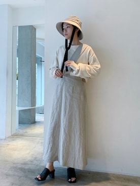 「note et silence （ノートエシロンス）のアイテム（帽子）」を使った、えぐちさん（レディース・162cm）の春コーディネート