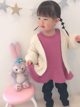 「アイテム（チュニック）」を使った、＊SUZU＊さん（キッズ・90cm）の冬コーディネート