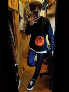 「H&M（エイチ・アンド・エム）のアイテム（その他シューズ）」を使った、Daniel ONさん（メンズ・165cm）の秋コーディネート
