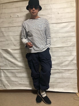「アイテム（スリッポン）」を使った、ryuzouさん（メンズ・170cm・50代）の夏コーディネート