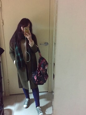 「ECCO（エコー）のアイテム（シューズ）」を使った、Ziyaさん（レディース・163cm）の冬コーディネート