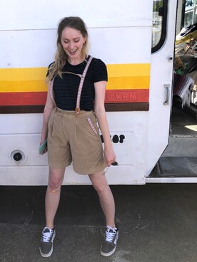 「アイテム（つなぎ/オールインワン、ベージュ系）」を使った、ｊａｃｋｙさん（レディース・170cm）の夏コーディネート