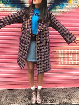「Lily Brown」｜「アイテム（チェスターコート）」を使った、ナツメさん（レディース・163cm）の冬コーディネート