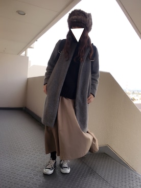 「靴下屋（クツシタヤ）の靴下屋/ 110デニール プレミアムタイツ M～Lサイズ（タイツ/ストッキング）」を使った、riipさん（レディース・158cm）の冬コーディネート