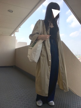 「THE NORTH FACE」｜「アイテム（シャツワンピース）」を使った、riipさん（レディース・158cm）の春コーディネート