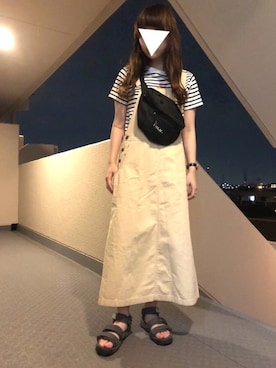 「teva」｜「アイテム（ジャンパースカート）」を使った、riipさん（レディース・158cm）の夏コーディネート
