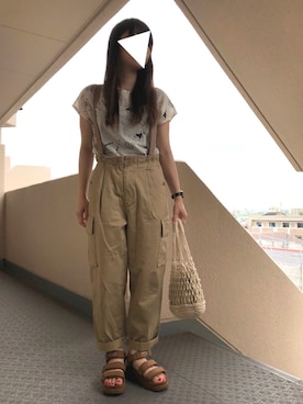 「chambre de charme（シャンブルドゥシャーム）のアイテム（チュニック）」を使った、riipさん（レディース・158cm）の夏コーディネート
