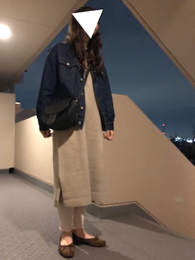 「one after another NICE CLAUP（ワンアフターアナザーナイスクラップ）のアイテム（デニムジャケット）」を使った、riipさん（レディース・158cm）の秋コーディネート