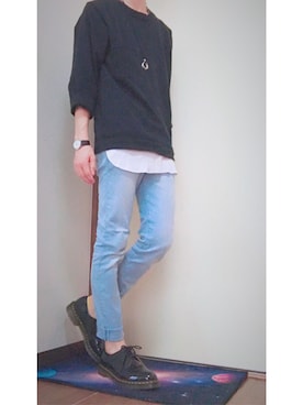 「MONKEY TIME（モンキータイム）のアイテム（タンクトップ）」を使った、なぎささん（メンズ・175cm）の秋コーディネート