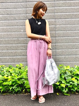 「PAPILLONNER（パピヨネ）のアイテム（ビーチサンダル）」を使った、minimi_nln0804 さん（レディース・150cm）の夏コーディネート