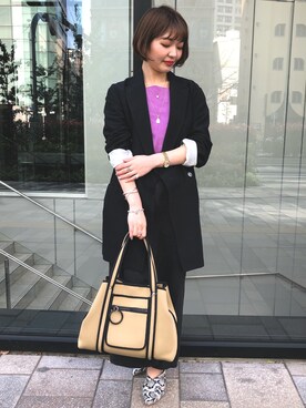 「PAPILLONNER（パピヨネ）のアイテム（その他アウター）」を使った、minimi_nln0804 さん（レディース・151cm）の春コーディネート