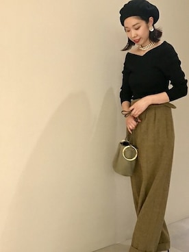 「Noble（ノーブル）のアイテム（ハンチング/ベレー帽）」を使った、aoiさん（レディース・162cm）の秋コーディネート