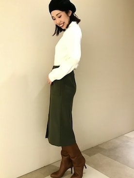 「Noble（ノーブル）のアイテム（ハンチング/ベレー帽）」を使った、aoiさん（レディース・162cm）の秋コーディネート