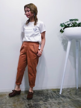 「HERENCIA（ヘレンチア）のアイテム」を使った、ちゃまさん（レディース・155cm）の秋コーディネート