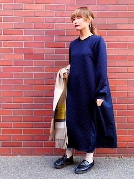 「Tabio（タビオ）のアイテム」を使った、ちゃまさん（レディース・155cm）の冬コーディネート