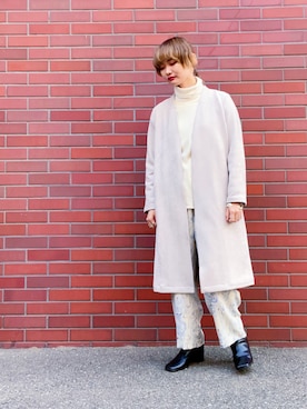 「H&M（エイチ・アンド・エム）のアイテム（ブーツ）」を使った、ちゃまさん（レディース・155cm）の冬コーディネート