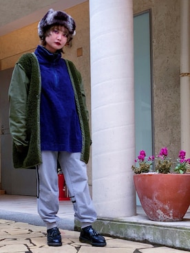 「Dr. Martens（ドクターマーチン）のDr.Martens / ADRIAN TASSLE LOAFER（ローファー）」を使った、ちゃまさん（レディース・155cm）の冬コーディネート