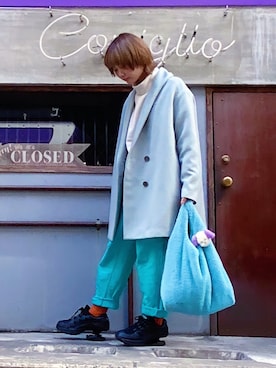 「doublet（ダブレット）のアイテム（パンツ）」を使った、ちゃまさん（レディース・155cm）の冬コーディネート