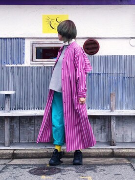 「doublet（ダブレット）のアイテム（パンツ）」を使った、ちゃまさん（レディース・155cm）の冬コーディネート