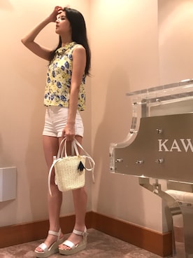 「ノンスリーブ」｜如月さえさん（レディース・170cm）の夏コーディネート