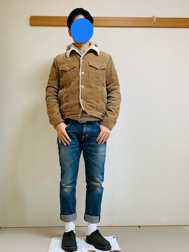 「アイテム（ブルゾン）」を使った、oka osamuさん（メンズ・173cm・30代）の冬コーディネート