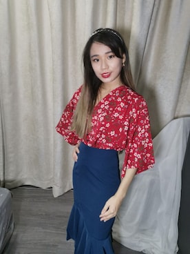 「midiskirt」｜oliviaxuanさん（レディース・155cm）の夏コーディネート