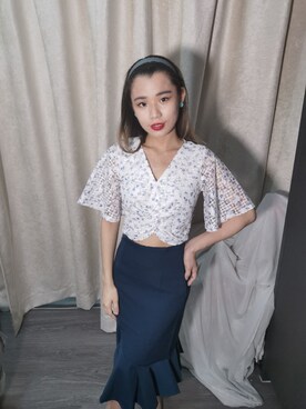 「midiskirt」｜oliviaxuanさん（レディース・155cm）の夏コーディネート