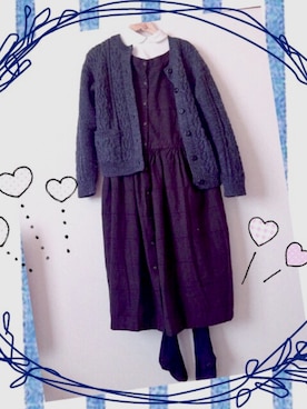 「アイテム（タイツ/ストッキング、ブルー系）」を使った、ありすさん（レディース・158cm）の秋コーディネート