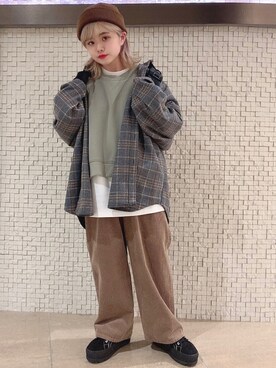 「WEGO（ウィゴー）のアイテム（その他アウター）」を使った、𝐲𝐮𝐤𝐚さん（レディース・147cm）の秋コーディネート