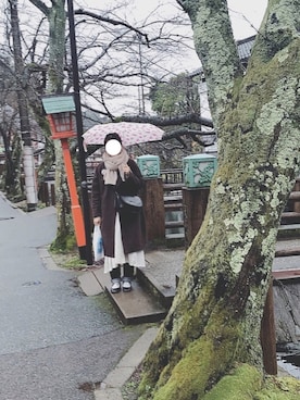 「ニットマフラー」｜mi🌿さん（レディース・162cm）の冬コーディネート