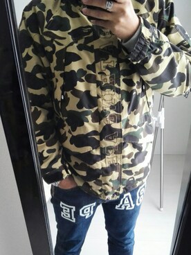 「A BATHING APE（アベイシングエイプ）のアイテム（ナイロンジャケット）」を使った、jjjjjjkkkk さん（メンズ・172cm）の春コーディネート