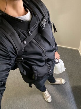 「NANO universe（ナノユニバース）のアイテム（MA-1）」を使った、jjjjjjkkkk さん（メンズ・172cm）の秋コーディネート