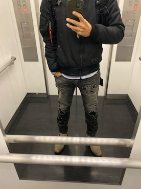 「NANO universe（ナノユニバース）のアイテム（MA-1）」を使った、jjjjjjkkkk さん（メンズ・172cm）の秋コーディネート
