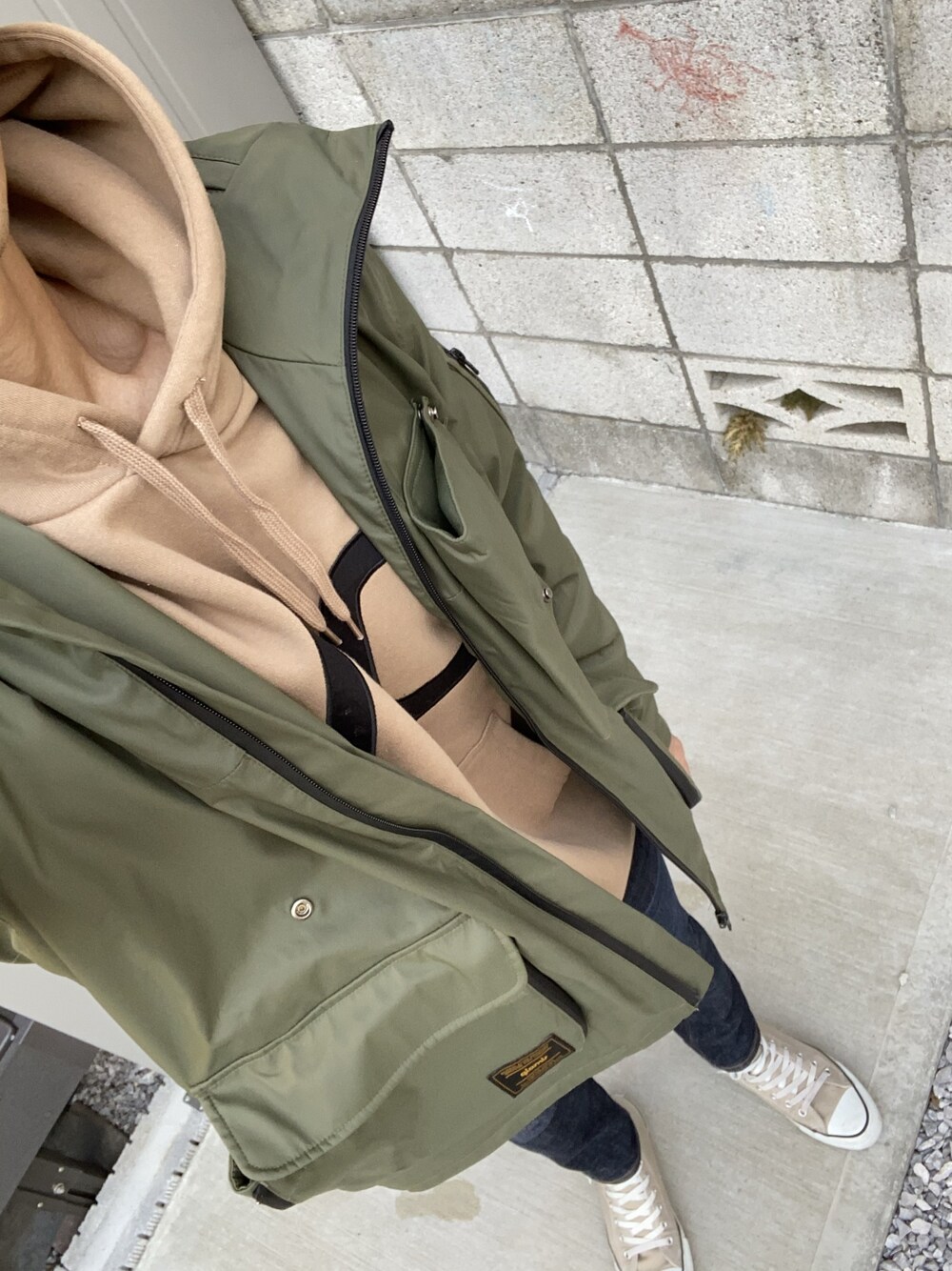 「年末WEAR感謝祭」｜「glambのBolsey mountain parker / ボルシーマウンテンパーカー（マウンテンパーカー、グリーン系）」を使った、jjjjjjkkkk さん（メンズ・172cm）の冬コーディネートの1枚目の写真