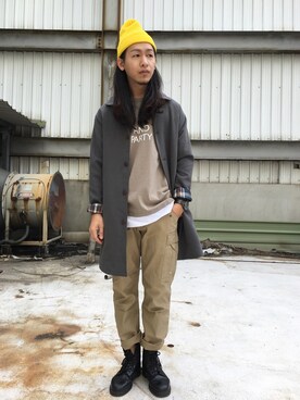 「5（ファイブ）のアイテム（ジャケット/アウター）」を使った、蔡阿翰さん（メンズ・175cm）の春コーディネート