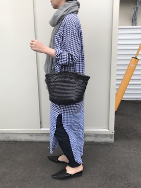 「MACPHEE（マカフィー）のアイテム（シャツワンピース）」を使った、kotoさん（レディース・162cm）の秋コーディネート