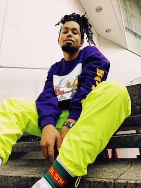 「DLSM（ディーエルエスエム）のアイテム」を使った、Joshuaさん（メンズ・177cm）の春コーディネート