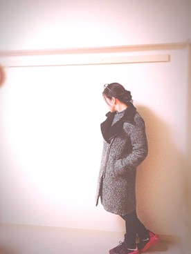 「黒髪」｜「アイテム（その他アウター）」を使った、Maho*さん（レディース・155cm）の冬コーディネート