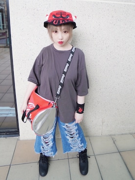 「NBA（エヌビーエー）のアイテム（帽子）」を使った、cindyさん（レディース・148cm）の秋コーディネート