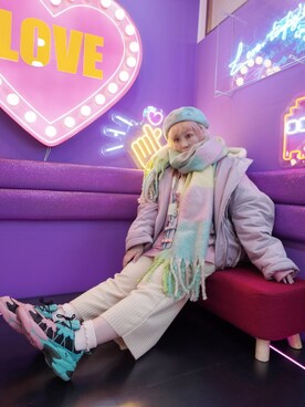 「PUMA」｜「アイテム（ハンチング/ベレー帽）」を使った、cindyさん（レディース・148cm）の冬コーディネート