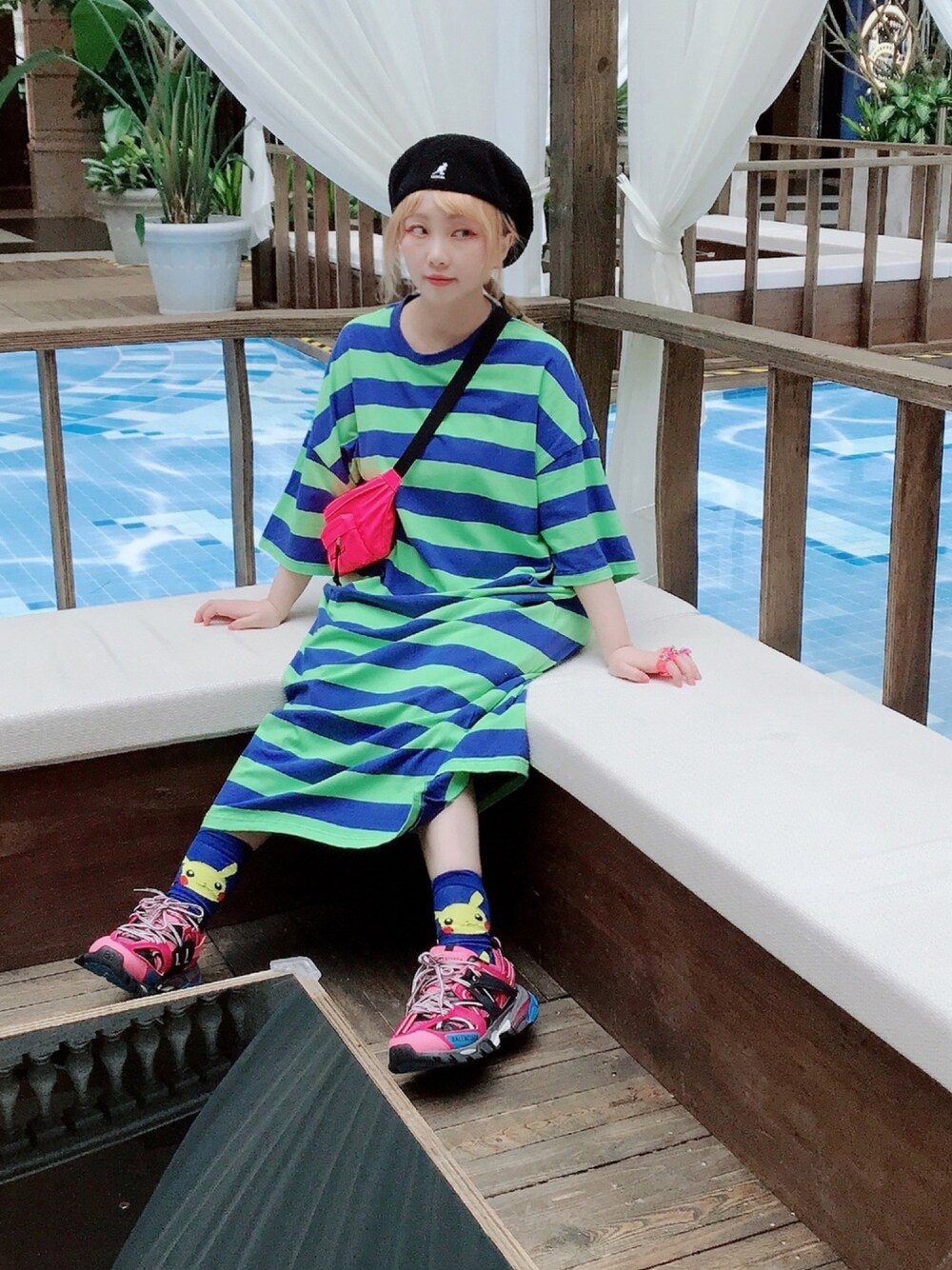 「Devilish、KANGOL、BALENCIAGA、ootd、街頭穿搭、ストリート、球鞋、スニーカー、休閒、カジュアル」｜「KANGOLのアイテム（キャップ、ブラック系）」を使った、cindyさん（レディース・148cm）の秋コーディネートの1枚目の写真
