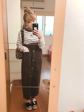 「Heather（ヘザー）のアイテム（ボディバッグ/ウエストポーチ）」を使った、歆さん（レディース・147cm）の秋コーディネート